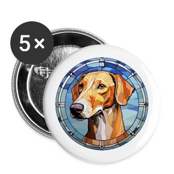 Kretische Hunderasse Buntes Glas - Buttons groß 56 mm (5er Pack) - Weiß - Vorne