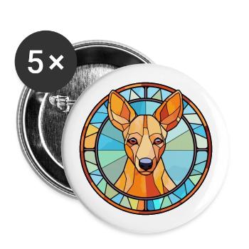 Kangaroo Dog Breed Stained Glass Colorful Watercol - Buttons large 2.2''/56 mm (5-pack) - white - Front