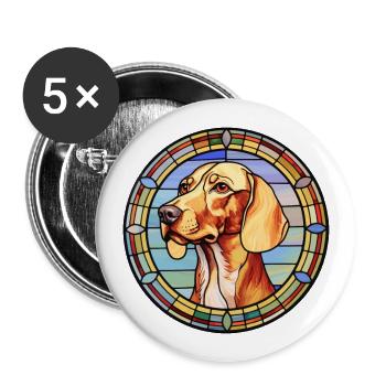 Grand Anglo Francais Dog Breed Stained Glass Color - Buttons large 2.2''/56 mm (5-pack) - white - Front