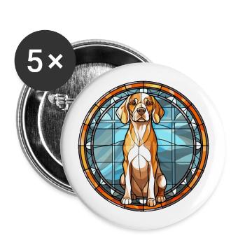 Harrier Dog Breed Stained Glass Colorful Watercolo - Buttons large 2.2''/56 mm (5-pack) - white - Front