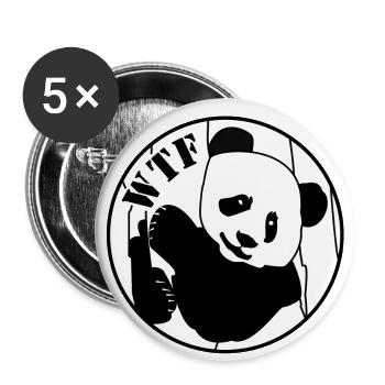 WTF panda W - Lot de 5 grands badges (56 mm) - blanc - Devant