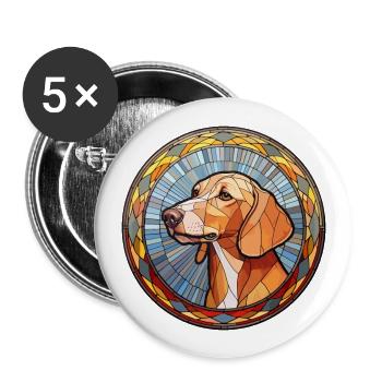 Transylvanian Hound Dog Breed Stained Glass Colorf - Buttons large 2.2''/56 mm (5-pack) - white - Front