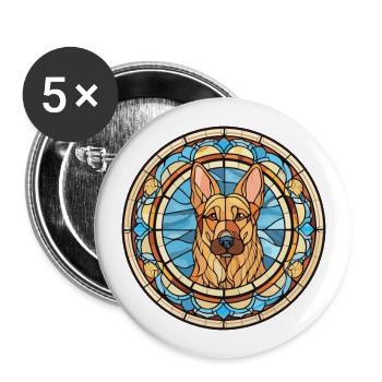 Slovak Cuvac Dog Breed Stained Glass Colorful Wate - Buttons large 2.2''/56 mm (5-pack) - white - Front