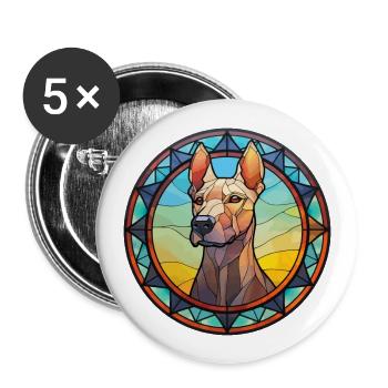 Thai Ridgeback Hunderasse Buntes Glas Bunt Wa - Buttons groß 56 mm (5er Pack) - Weiß - Vorne