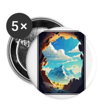Eisriesenwelt Autriche Vintage Affiche de voyage WPA - Lot de 5 grands badges (56 mm) - blanc - Devant