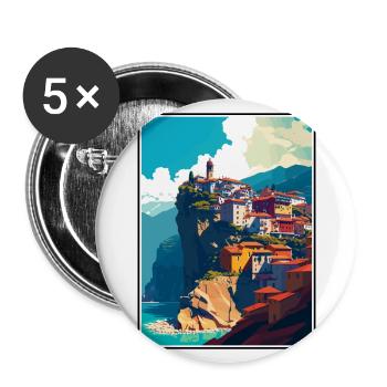 Trabzon Turkey Vintage Travel Poster WPA Souvenir - Buttons large 2.2''/56 mm (5-pack) - white - Front
