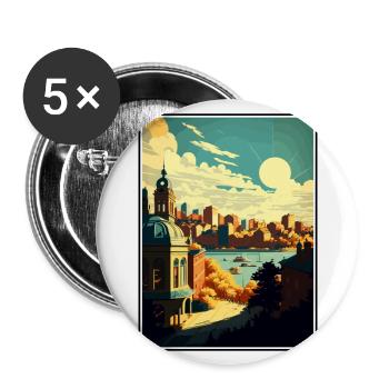 Oslo Norway Vintage Travel Poster WPA Souvenir - Buttons large 2.2''/56 mm (5-pack) - white - Front