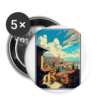 Gaziantep Turkey Vintage Travel Poster Souvenir - Buttons large 2.2''/56 mm (5-pack) - white - Front