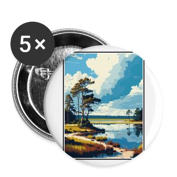 Utrechtse Heuvelrug Netherlands Travel Poster - Buttons large 2.2''/56 mm (5-pack) - white - Front