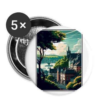 Koblenz Germany Vintage Travel Poster WPA Souvenir - Buttons large 2.2''/56 mm (5-pack) - white - Front