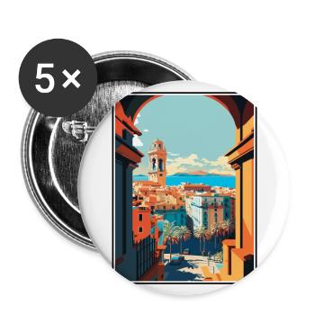 Barcelona Spain Vintage Travel Poster WPA Souvenir - Buttons large 2.2''/56 mm (5-pack) - white - Front