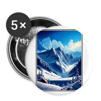 Zugspitze Germany Vintage Travel Poster Souvenir - Buttons large 2.2''/56 mm (5-pack) - white - Front