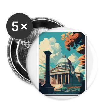 Rome Italy Vintage Travel Poster WPA Souvenir - Buttons large 2.2''/56 mm (5-pack) - white - Front