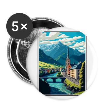 Golling An der Salzach Österreich Reiseplakat - Buttons groß 56 mm (5er Pack) - Weiß - Vorne