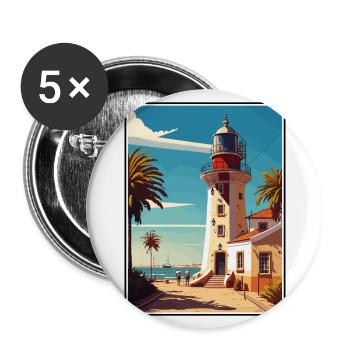 Faro Portugal Vintage Travel Poster WPA Souvenir - Buttons large 2.2''/56 mm (5-pack) - white - Front