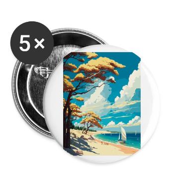 Rugen Island Germany Vintage Travel Poster WPA Art - Buttons large 2.2''/56 mm (5-pack) - white - Front