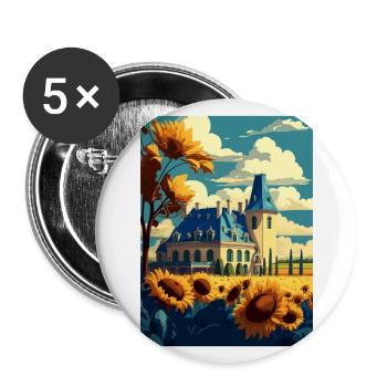 Loire Valley France Vintage Travel Poster Souvenir - Buttons large 2.2''/56 mm (5-pack) - white - Front