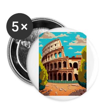 Rome Italy Vintage Travel Poster WPA Souvenir - Buttons large 2.2''/56 mm (5-pack) - white - Front
