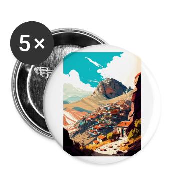 Afyonkarahisar Turkey Giftr Vintage Travel Poster - Buttons large 2.2''/56 mm (5-pack) - white - Front