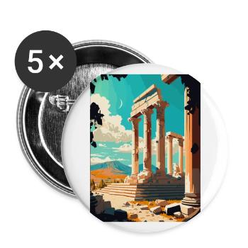 Bergama Turkey Vintage Travel Poster WPA Souvenir - Buttons large 2.2''/56 mm (5-pack) - white - Front