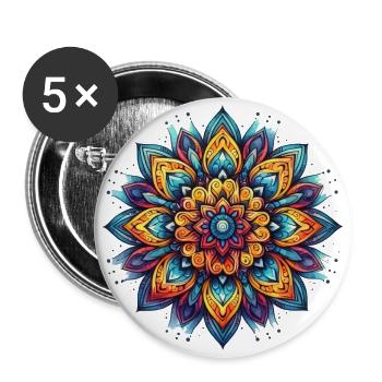 Mandala Harmony - Buttons groß 56 mm (5er Pack) - Weiß - Vorne