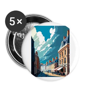 Leige Belgique Vintage voyage affiche WPA Souvenir - Lot de 5 grands badges (56 mm) - blanc - Devant