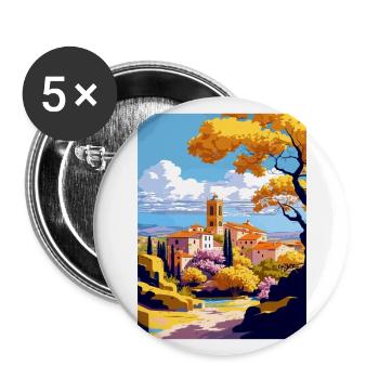 Llagostera Spain Vintage Travel Poster Souvenir - Buttons large 2.2''/56 mm (5-pack) - white - Front