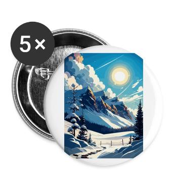 Reiteralm Austria Vintage Travel Poster Souvenir - Buttons large 2.2''/56 mm (5-pack) - white - Front