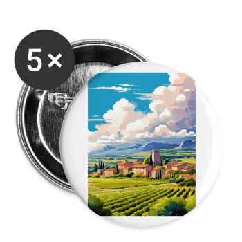 Provence Frankreich Vintage Reiseposter WPA Souvenir - Buttons groß 56 mm (5er Pack) - Weiß - Vorne