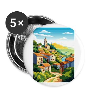 Amarante Portugal Vintage Travel Poster Souvenir - Buttons large 2.2''/56 mm (5-pack) - white - Front