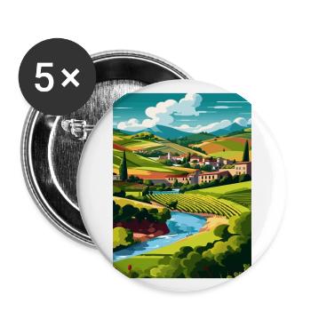 Douro Valley Portugal Vintage Travel Poster WPA - Buttons large 2.2''/56 mm (5-pack) - white - Front