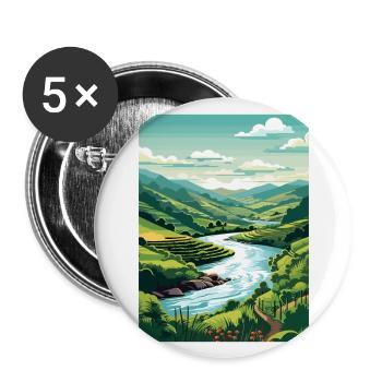 Douro Valley Portugal Vintage Travel Poster WPA - Buttons large 2.2''/56 mm (5-pack) - white - Front