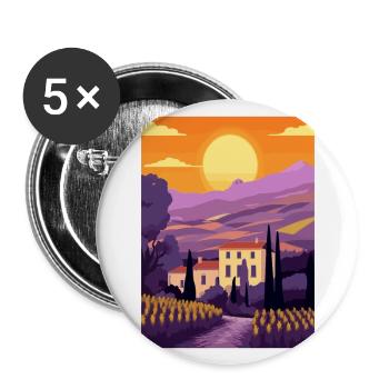 Provence Frankreich Vintage Reiseposter WPA Souvenir - Buttons groß 56 mm (5er Pack) - Weiß - Vorne