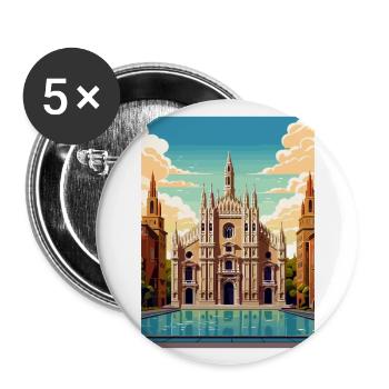 Milan Spain Ibiza Vintage Travel Poster Souvenir - Buttons large 2.2''/56 mm (5-pack) - white - Front