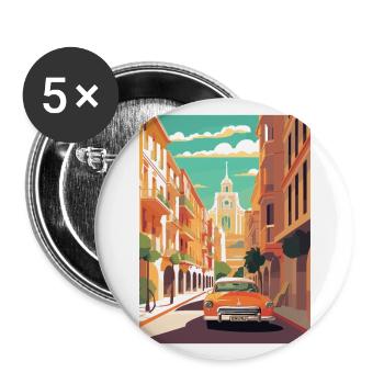 Valencia Spain Vintage Travel Poster WPA Souvenir - Buttons large 2.2''/56 mm (5-pack) - white - Front