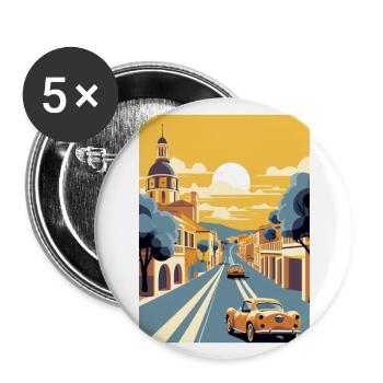 Jerez de la Frontera Spanien Vintage Reiseposter - Buttons groß 56 mm (5er Pack) - Weiß - Vorne