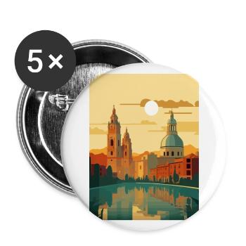 Salamanque Espagne Vintage voyage affiche WPA Souvenir - Lot de 5 grands badges (56 mm) - blanc - Devant
