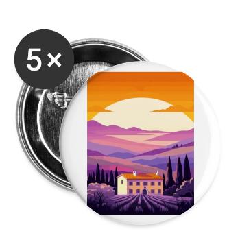 Provence Frankreich Vintage Reiseposter WPA Souvenir - Buttons groß 56 mm (5er Pack) - Weiß - Vorne