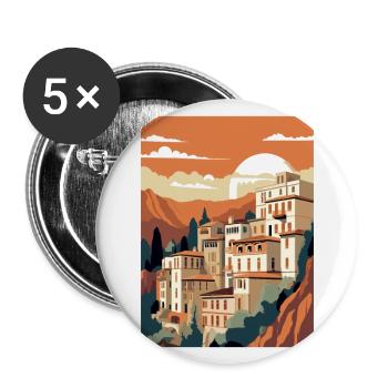 Cuenca Spain Vintage Travel Poster WPA Souvenir - Buttons large 2.2''/56 mm (5-pack) - white - Front