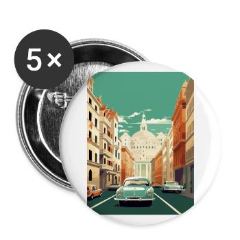 Vienna Austria Vintage Travel Poster WPA Souvenir - Buttons large 2.2''/56 mm (5-pack) - white - Front