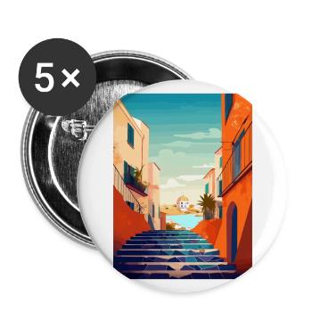 Naples Italy Decoration Vintage Travel Poster WPA - Buttons large 2.2''/56 mm (5-pack) - white - Front