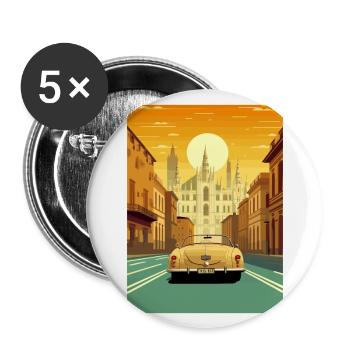 Milan Spain Ibiza Vintage Travel Poster Souvenir - Buttons large 2.2''/56 mm (5-pack) - white - Front