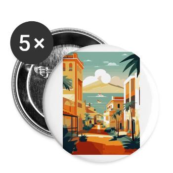 Kanarische Inseln Spanien Vintage Reiseposter WPA Kunst - Buttons groß 56 mm (5er Pack) - Weiß - Vorne