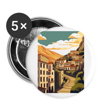 Cuenca Spain Vintage Travel Poster WPA Souvenir - Buttons large 2.2''/56 mm (5-pack) - white - Front