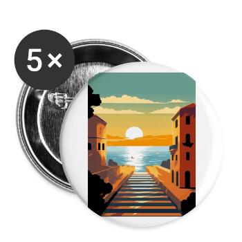 Naples Italy Decoration Vintage Travel Poster WPA - Buttons large 2.2''/56 mm (5-pack) - white - Front