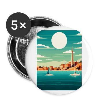 Ibiza Spain Vintage Travel Poster WPA Souvenir - Buttons large 2.2''/56 mm (5-pack) - white - Front