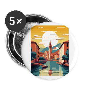 San Sebastian Spain Vintage Travel Poster Souvenir - Buttons large 2.2''/56 mm (5-pack) - white - Front