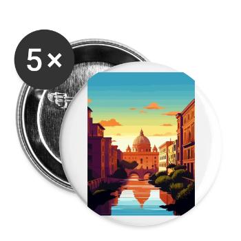 Rome Italy Vintage Travel Poster WPA Souvenir - Buttons large 2.2''/56 mm (5-pack) - white - Front