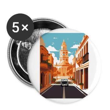 Cordoue Espagne Vintage voyage affiche WPA Souvenir - Lot de 5 grands badges (56 mm) - blanc - Devant