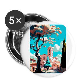 Llagostera Spain Vintage Travel Poster Souvenir - Buttons large 2.2''/56 mm (5-pack) - white - Front